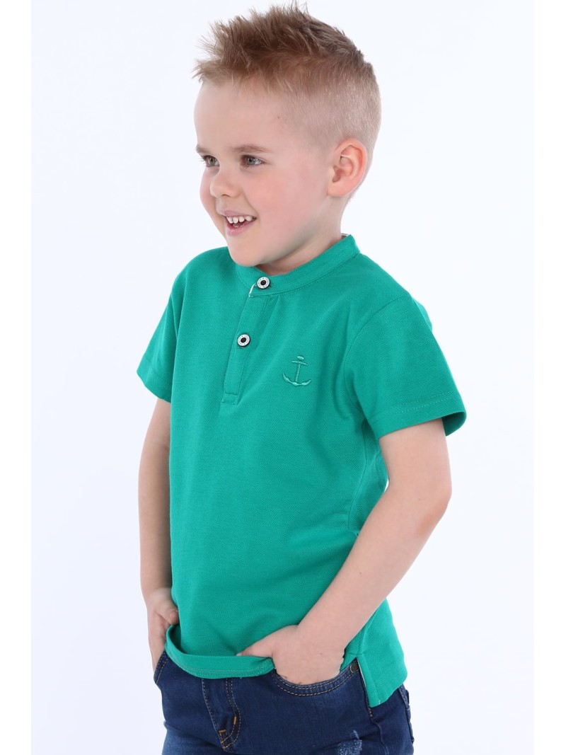 Boy\'s T-shirt with green buttons NDZ4471 - Online store - Boutique